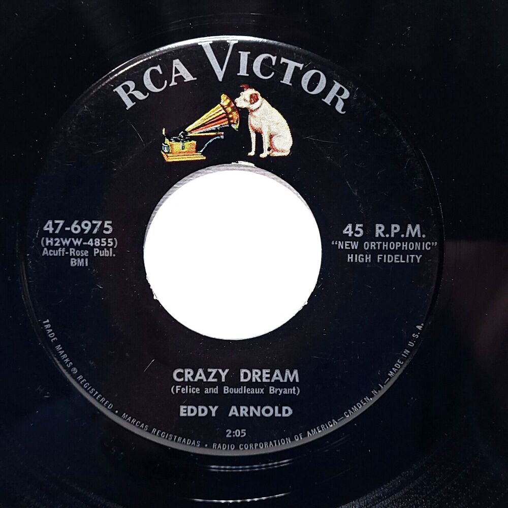 Eddy Arnold 45 Crazy Dream / Open Your Heart on RCA Victor VG+ Country